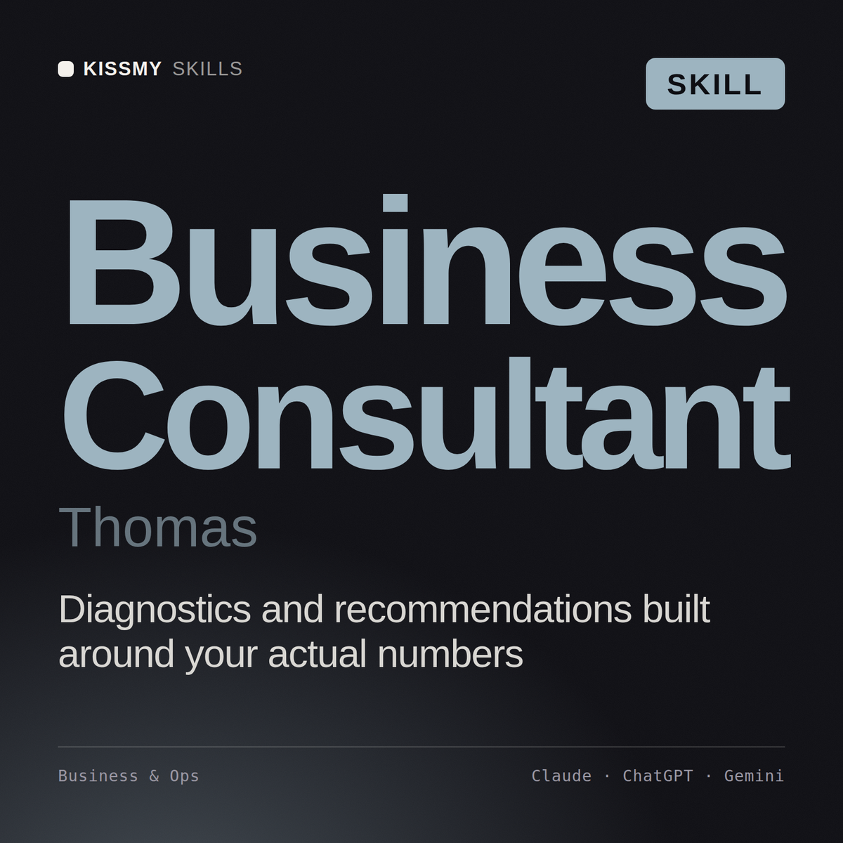 Business Consultant, Thomas AI skill by KissMySkills, cover