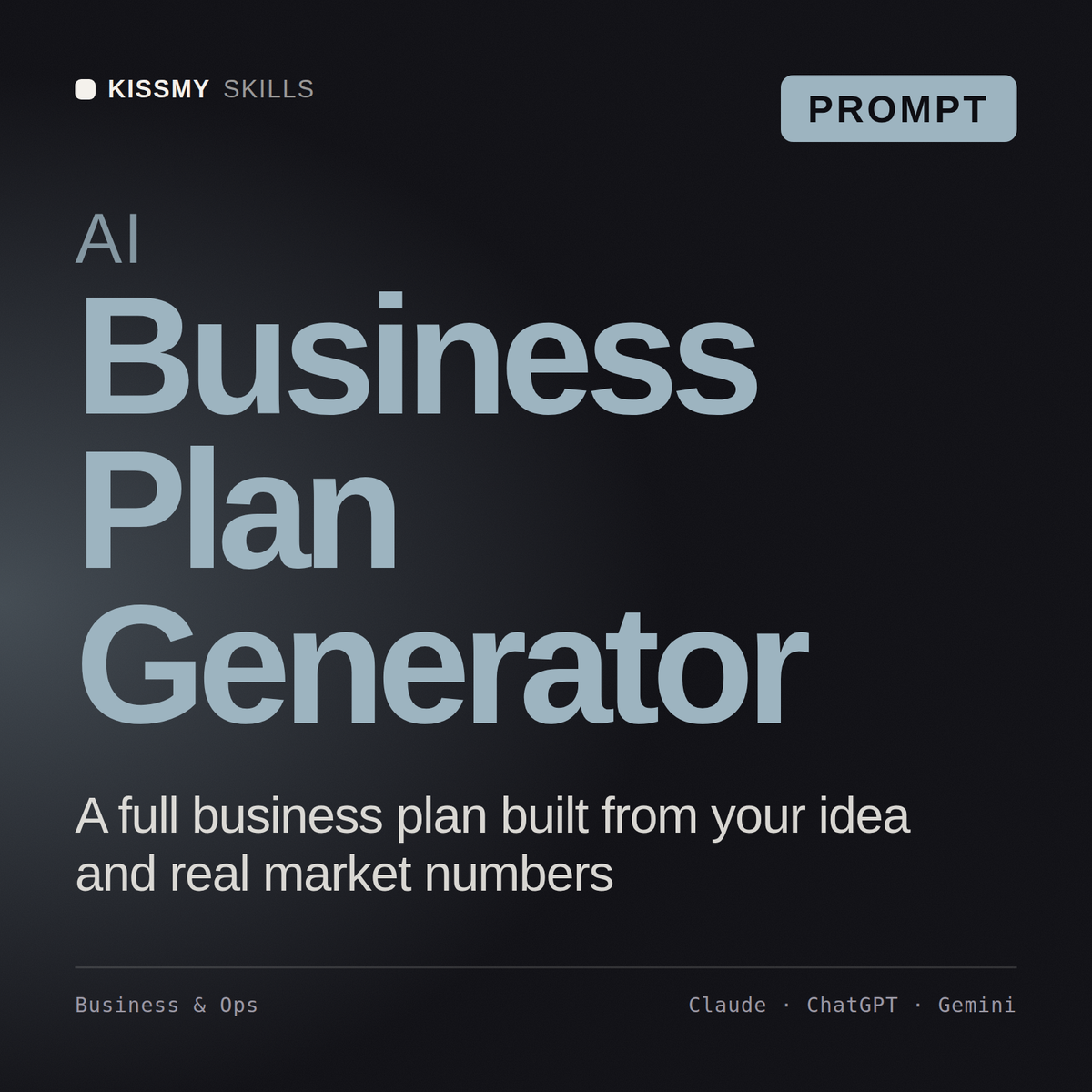 AI Business Plan Generator AI prompt by KissMySkills, cover