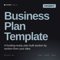 Business Plan Template AI prompt by KissMySkills, cover