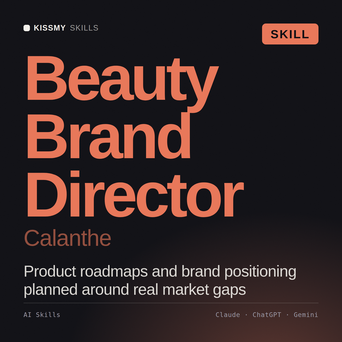 Beauty Brand Director, Calanthe AI skill by KissMySkills, cover