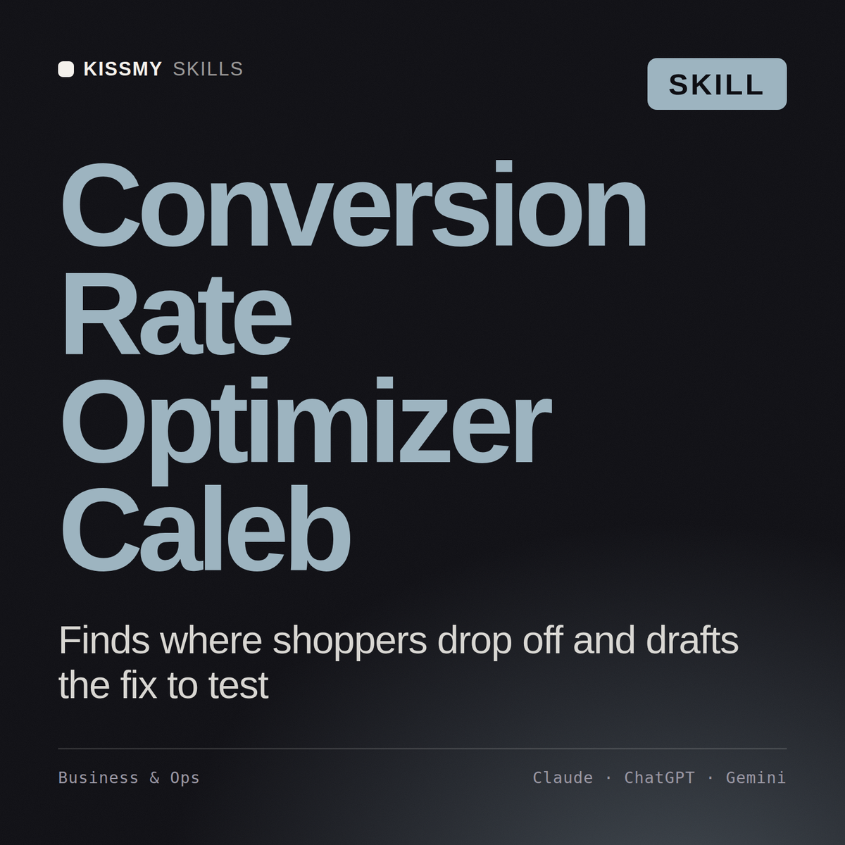 Conversion Rate Optimizer, Caleb AI skill by KissMySkills, cover