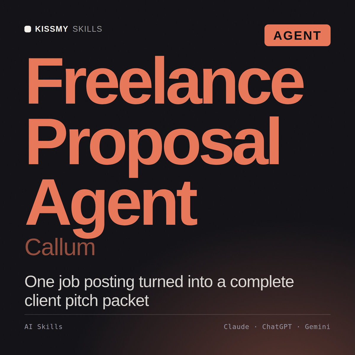 Freelance Proposal Agent, Callum AI agent by KissMySkills, cover