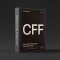 Cash Flow Forecast Claude skill by KissMySkills, near-black umber stone cover with the monogram CFF