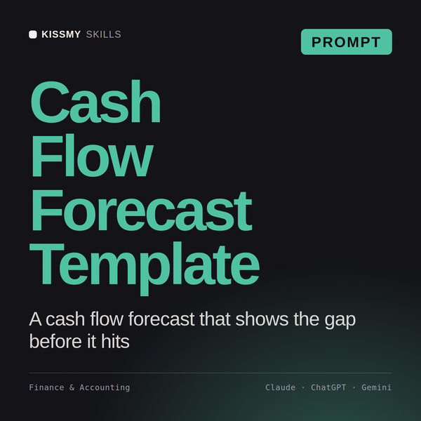 Cash Flow Forecast Template AI prompt by KissMySkills, cover