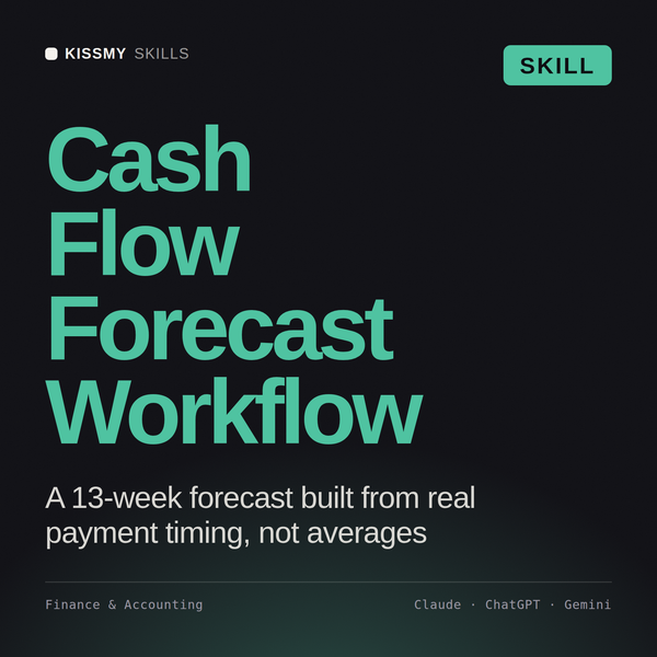 Cash Flow Forecast Workflow AI skill by KissMySkills, cover