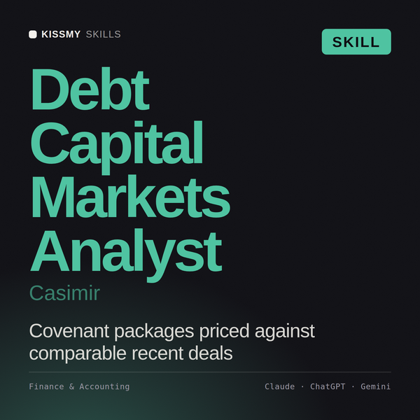 Debt Capital Markets Analyst, Casimir AI skill by KissMySkills, cover