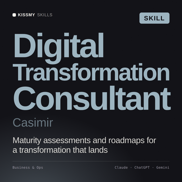 Digital Transformation Consultant, Casimir AI skill by KissMySkills, cover