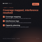 What's inside the Wireless Network Engineer, Casimir AI skill: Coverage mapping, Interference logs, Capacity planning