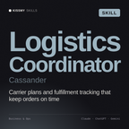 Logistics Coordinator, Cassander AI skill by KissMySkills, cover