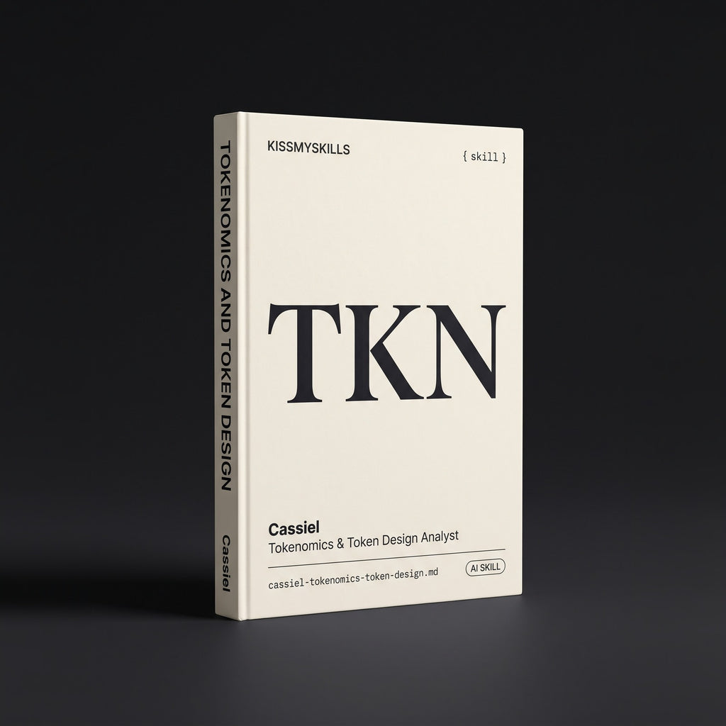Cassiel - Tokenomics & Token Design Analyst Claude skill by KissMySkills, hardcover volume cover