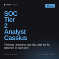 SOC Tier 2 Analyst, Cassius AI skill by KissMySkills, cover