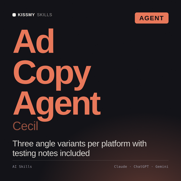 Ad Copy Agent, Cecil AI agent by KissMySkills, cover