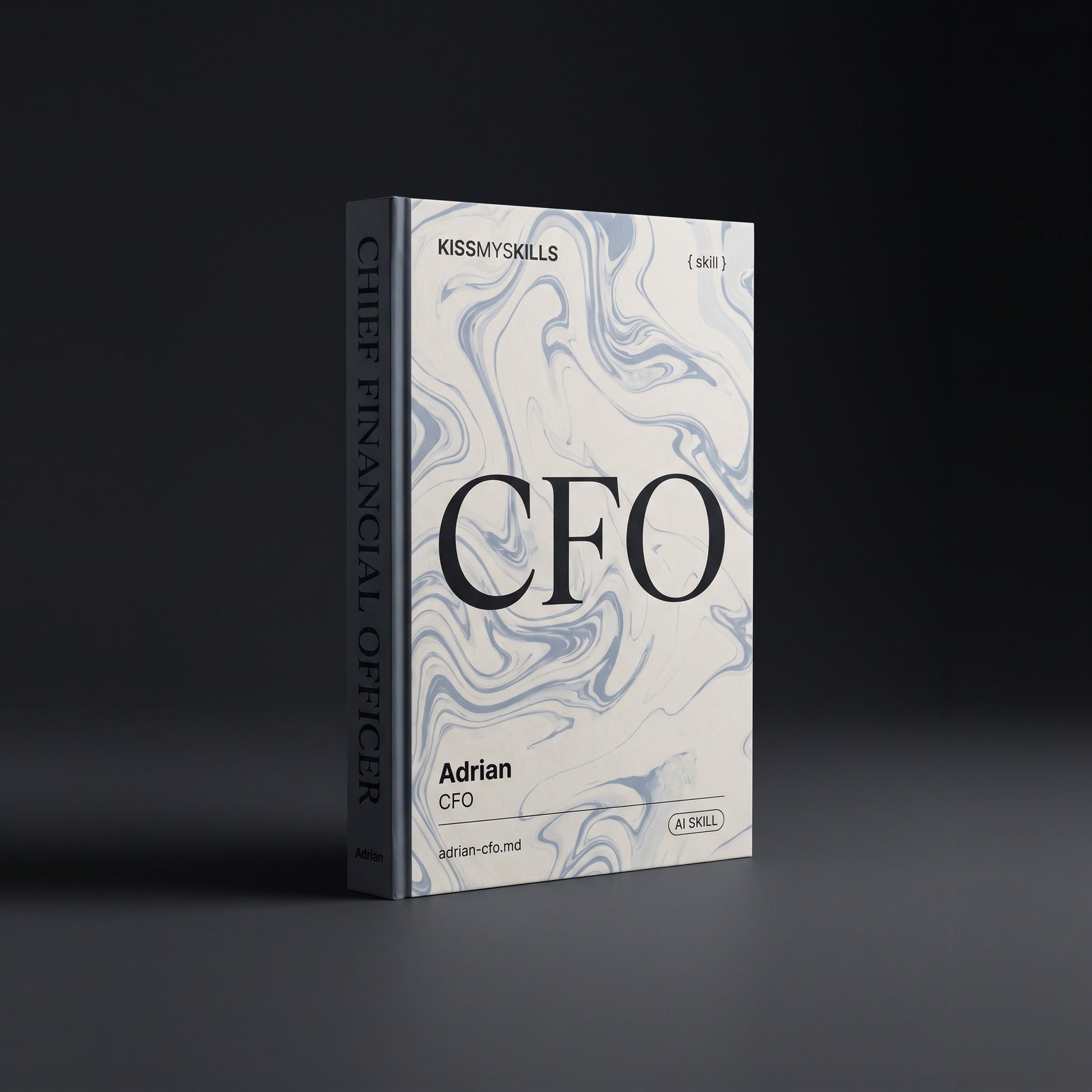 CFO Claude skill by KissMySkills, hardcover volume cover