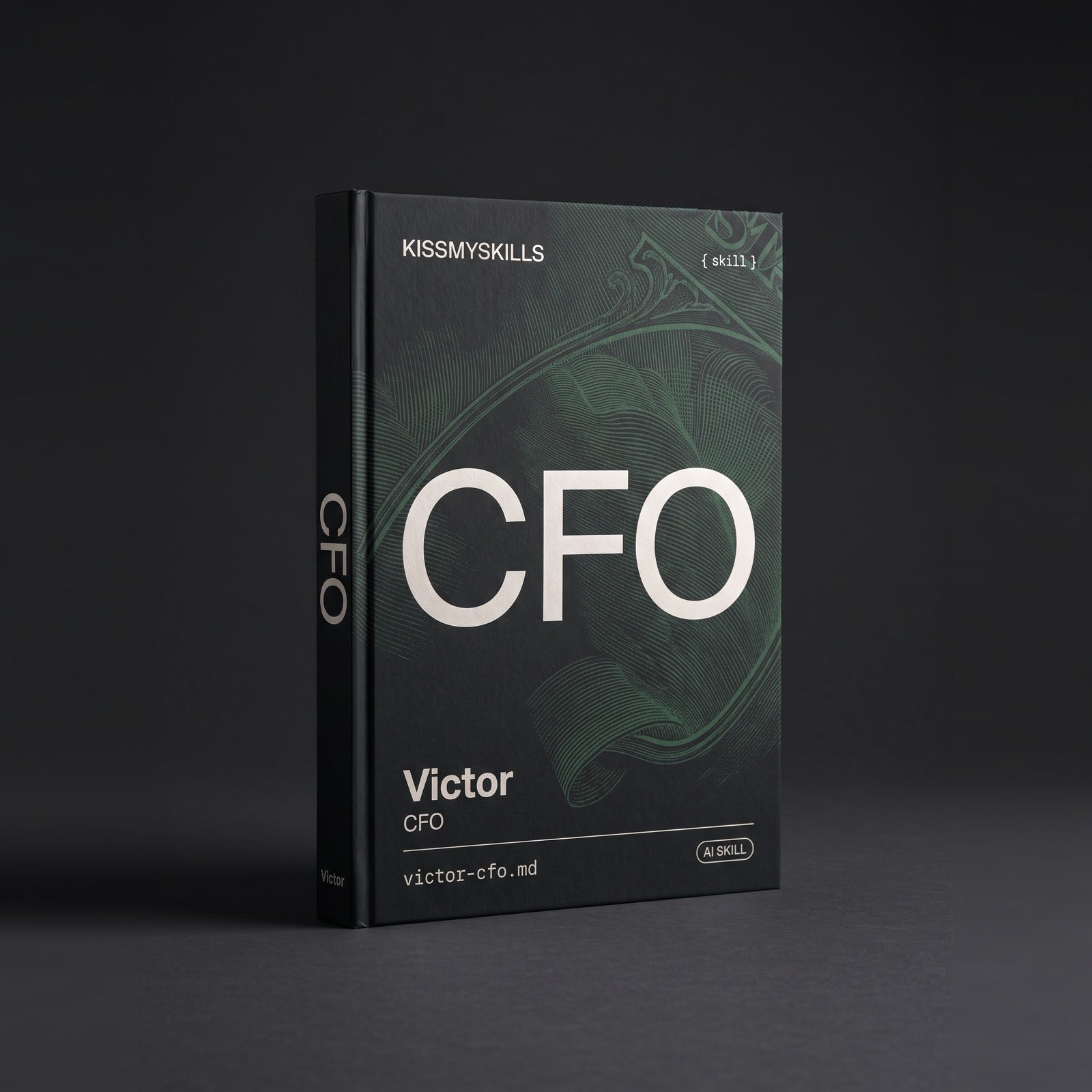 CFO Claude skill by KissMySkills, hardcover volume cover