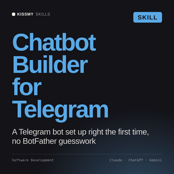 Chatbot Builder for Telegram AI skill by KissMySkills, cover