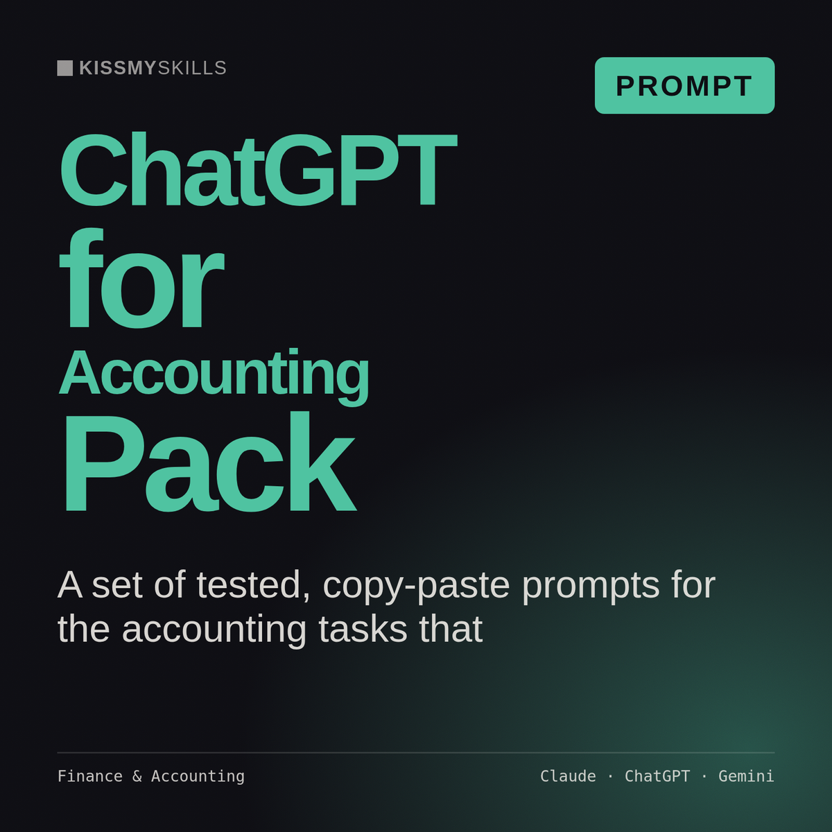 ChatGPT for Accounting Pack AI prompt by KissMySkills, cover