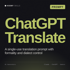 ChatGPT Translate AI prompt by KissMySkills, cover