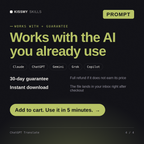 The ChatGPT Translate AI prompt works with Claude, ChatGPT, Gemini and any AI chat, 30-day money-back guarantee