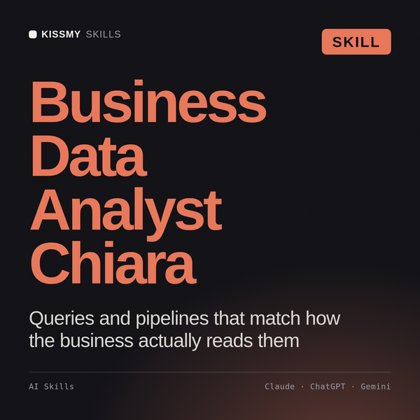 Business Data Analyst, Chiara AI skill by KissMySkills, cover