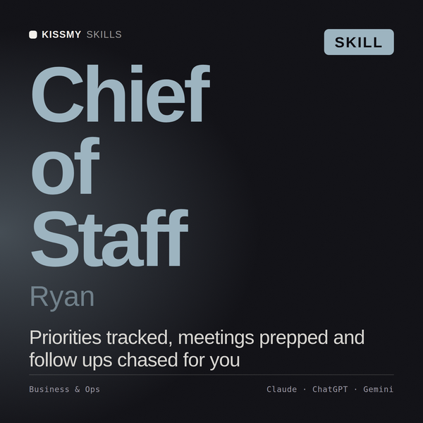 Chief of Staff, Ryan AI skill by KissMySkills, cover