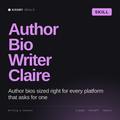 Author Bio Writer, Claire AI skill by KissMySkills, cover