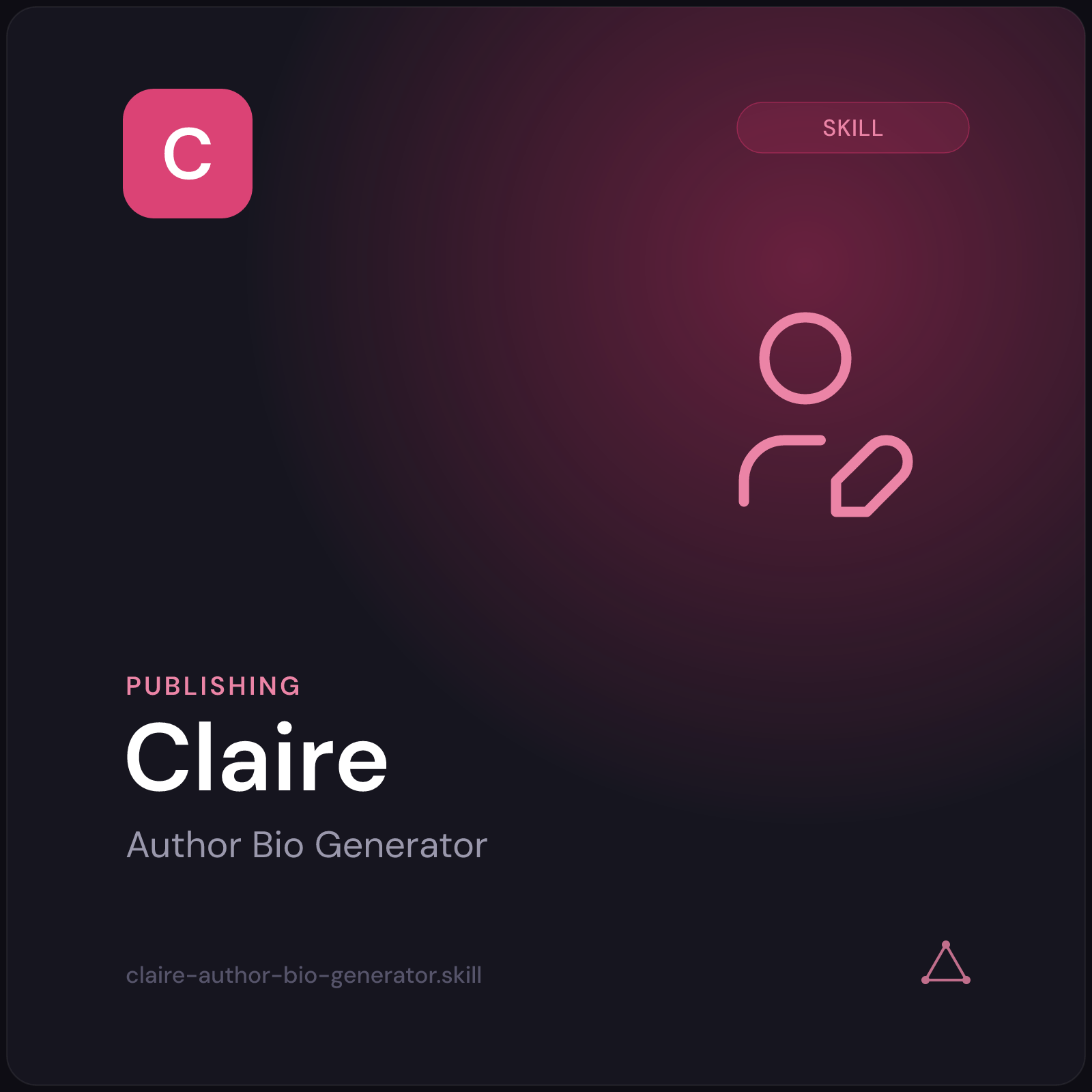 Claire - Author Bio Generator AI Skill cover