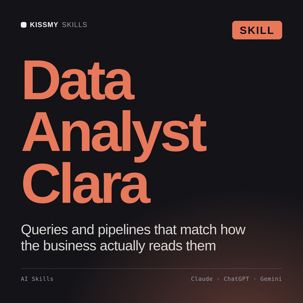 Data Analyst, Clara AI skill by KissMySkills, cover