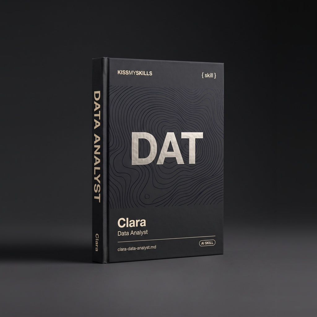 Data Analyst Claude skill by KissMySkills, hardcover volume cover