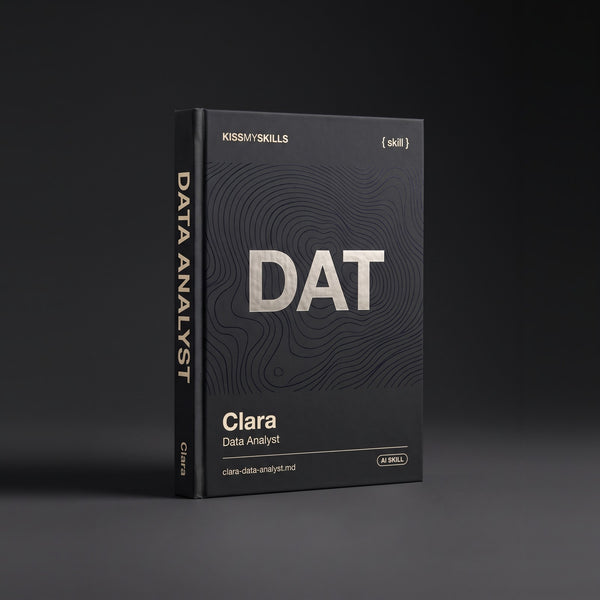 Data Analyst Claude skill by KissMySkills, hardcover volume cover