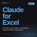 Claude for Excel AI skill by KissMySkills, cover