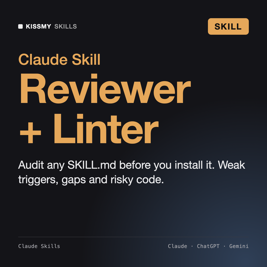 Claude Skill Reviewer & Security Linter