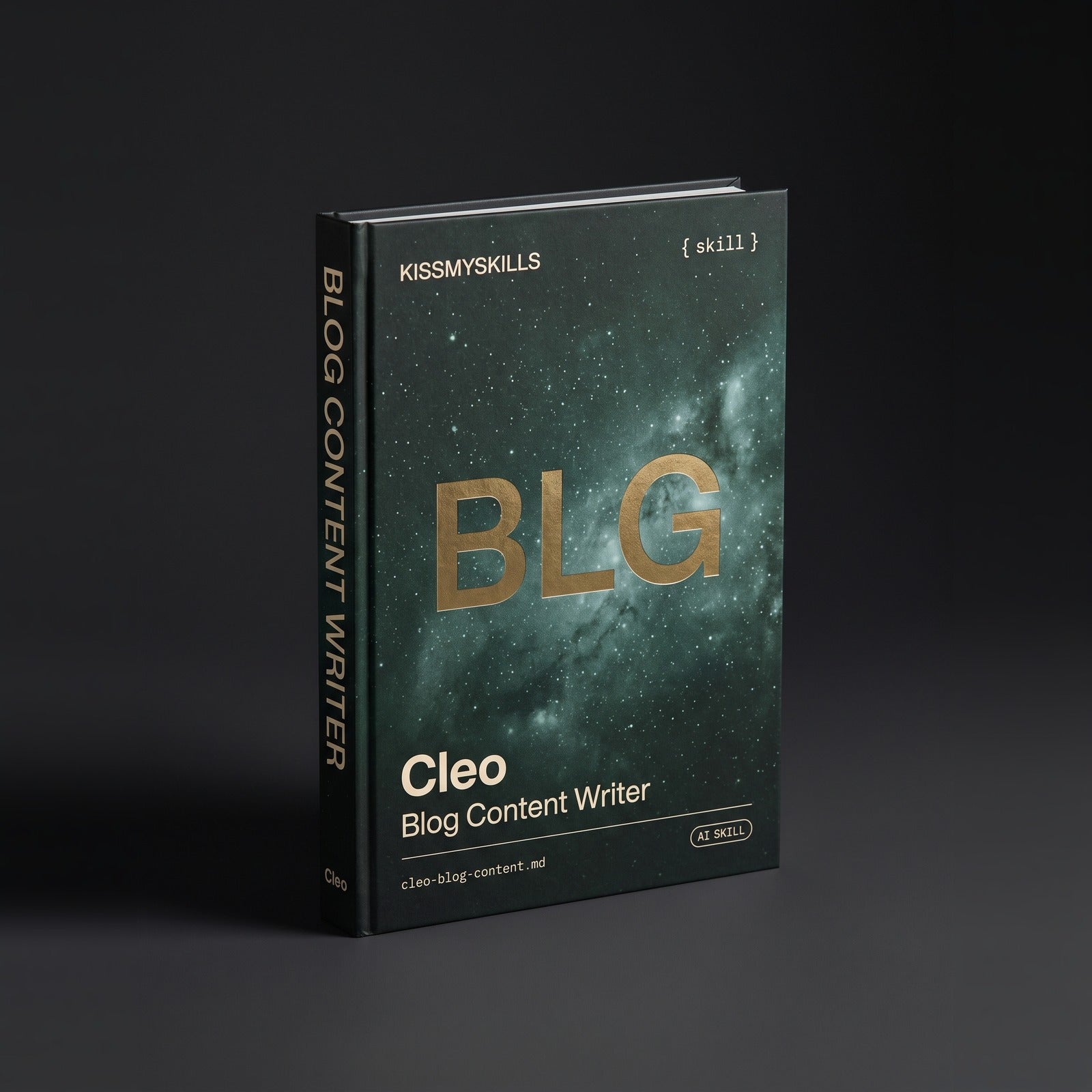 Blog Content Writer Claude skill by KissMySkills, hardcover volume cover