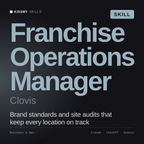 Franchise Operations Manager, Clovis AI skill by KissMySkills, cover