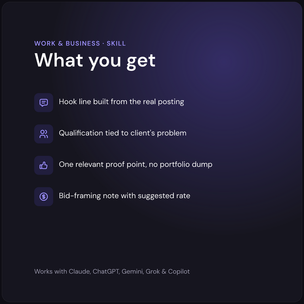 Cole - Upwork Proposal Coach AI Skill - what you get