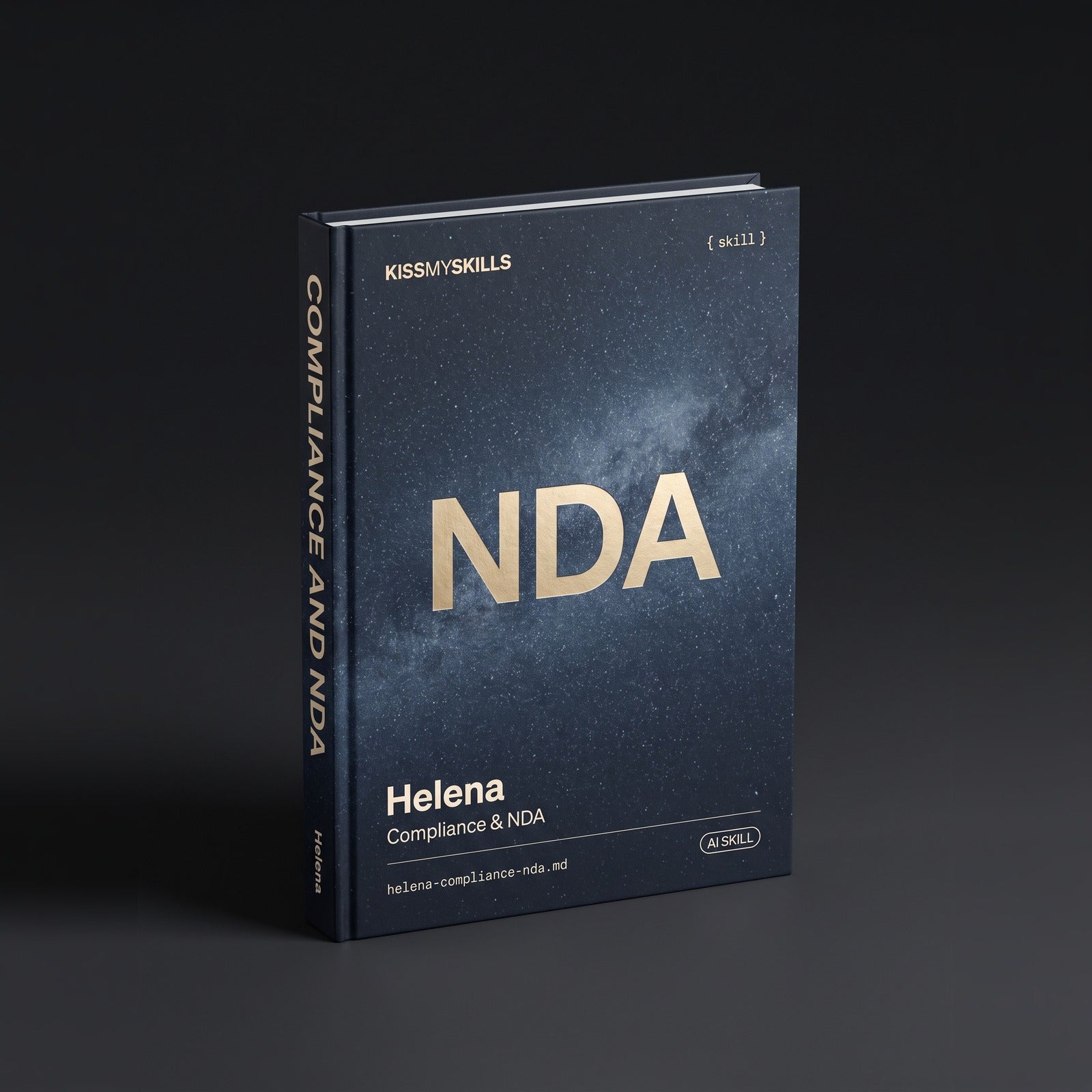 Compliance & NDA Claude skill by KissMySkills, hardcover volume cover