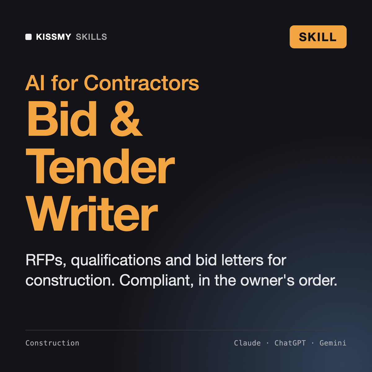 Construction Bid & Tender Writer