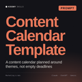 Content Calendar Template AI prompt by KissMySkills, cover