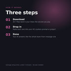 How it works in three steps: download, drop in, done