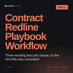 Contract Redline Playbook Workflow AI skill by KissMySkills, cover