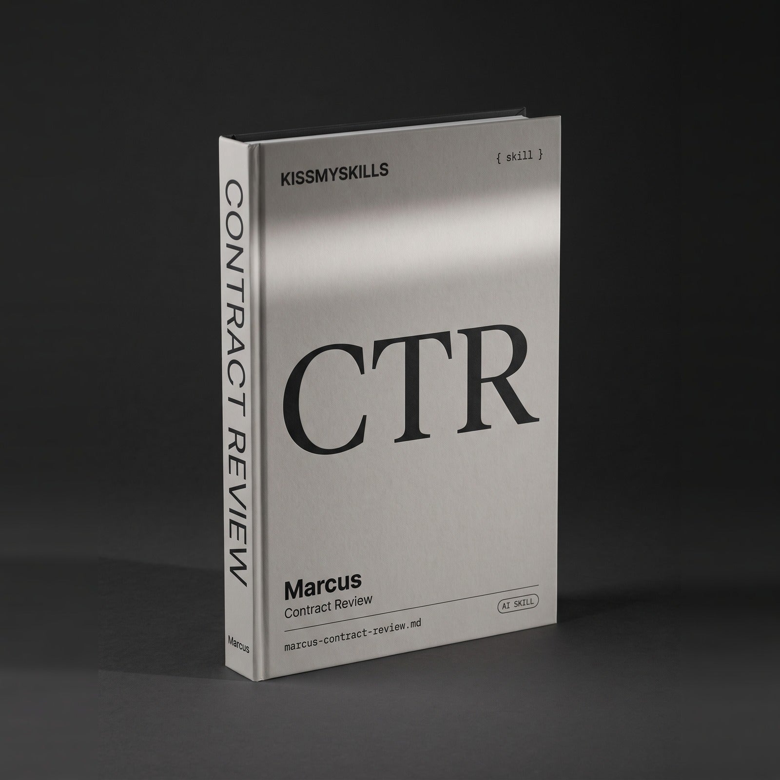 Contract Review Claude skill by KissMySkills, hardcover volume cover