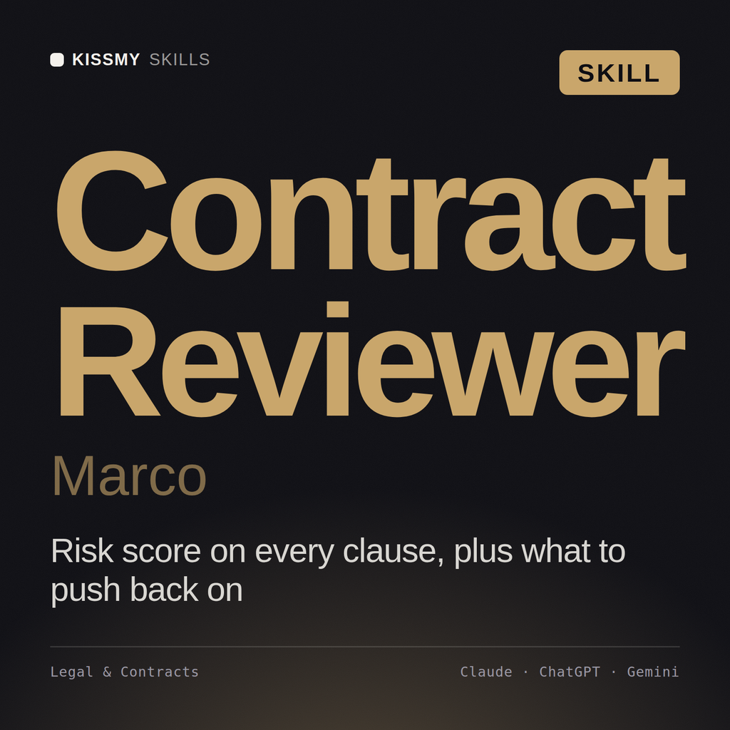 Contract Reviewer, Marco AI skill by KissMySkills, cover