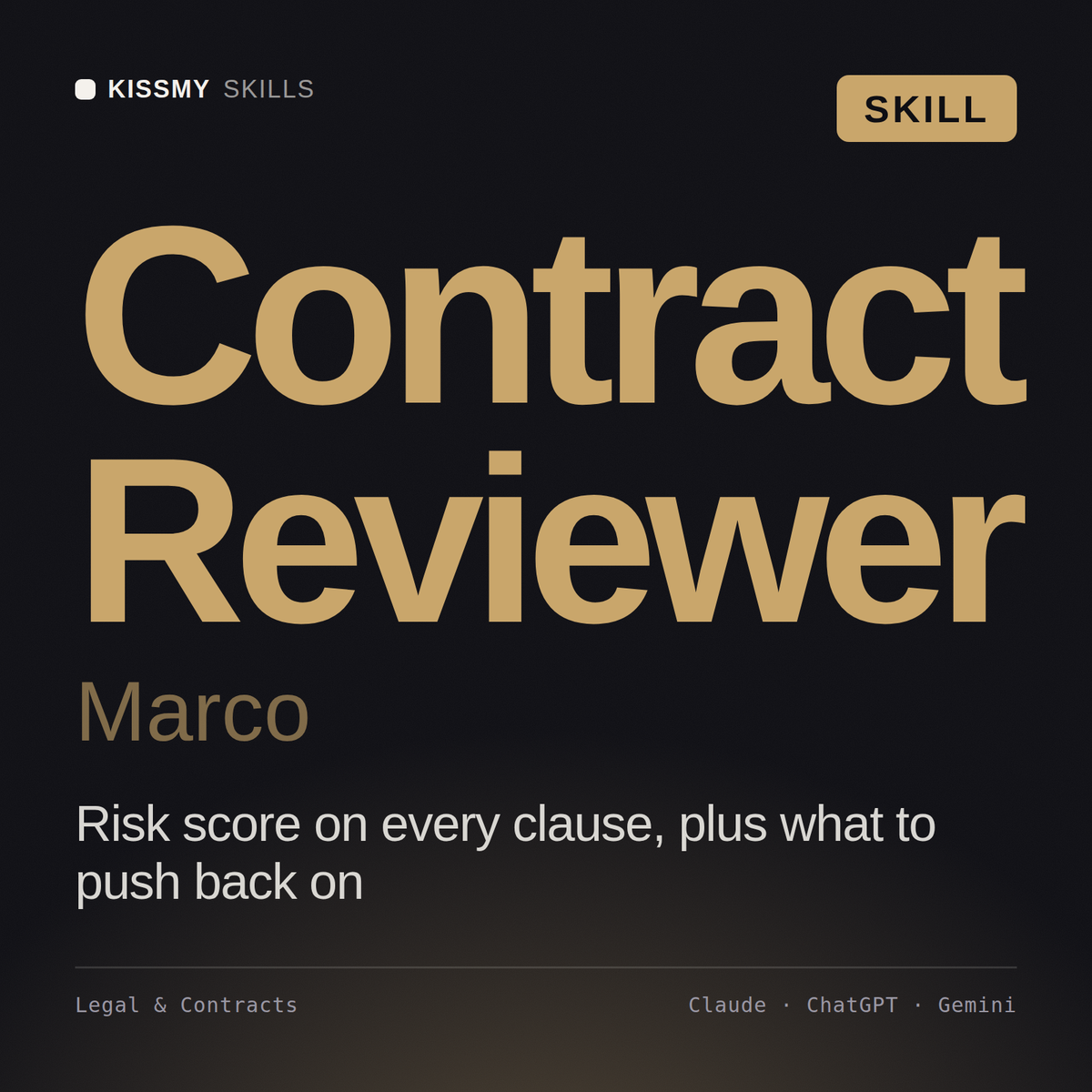 Contract Reviewer, Marco AI skill by KissMySkills, cover
