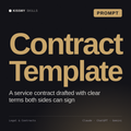 Contract Template AI prompt by KissMySkills, cover