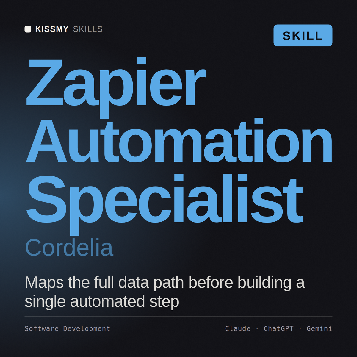 Zapier Automation Specialist, Cordelia AI skill by KissMySkills, cover