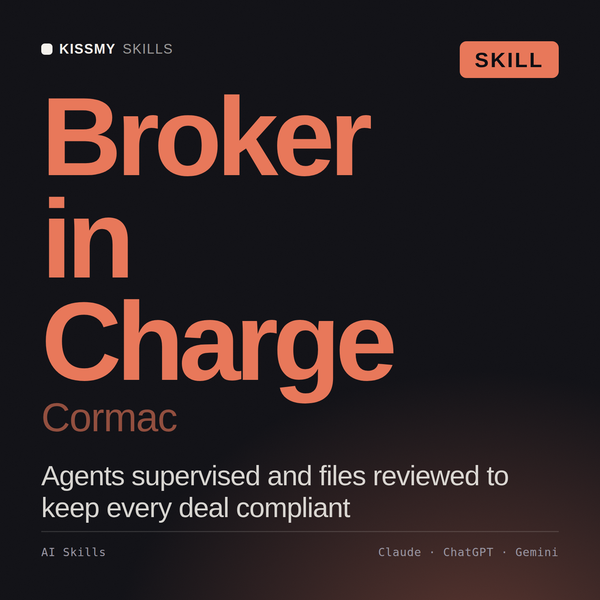 Broker in Charge, Cormac AI skill by KissMySkills, cover