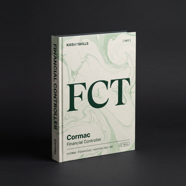 Financial Controller Claude skill by KissMySkills, hardcover volume cover