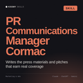 PR Communications Manager, Cormac AI skill by KissMySkills, cover