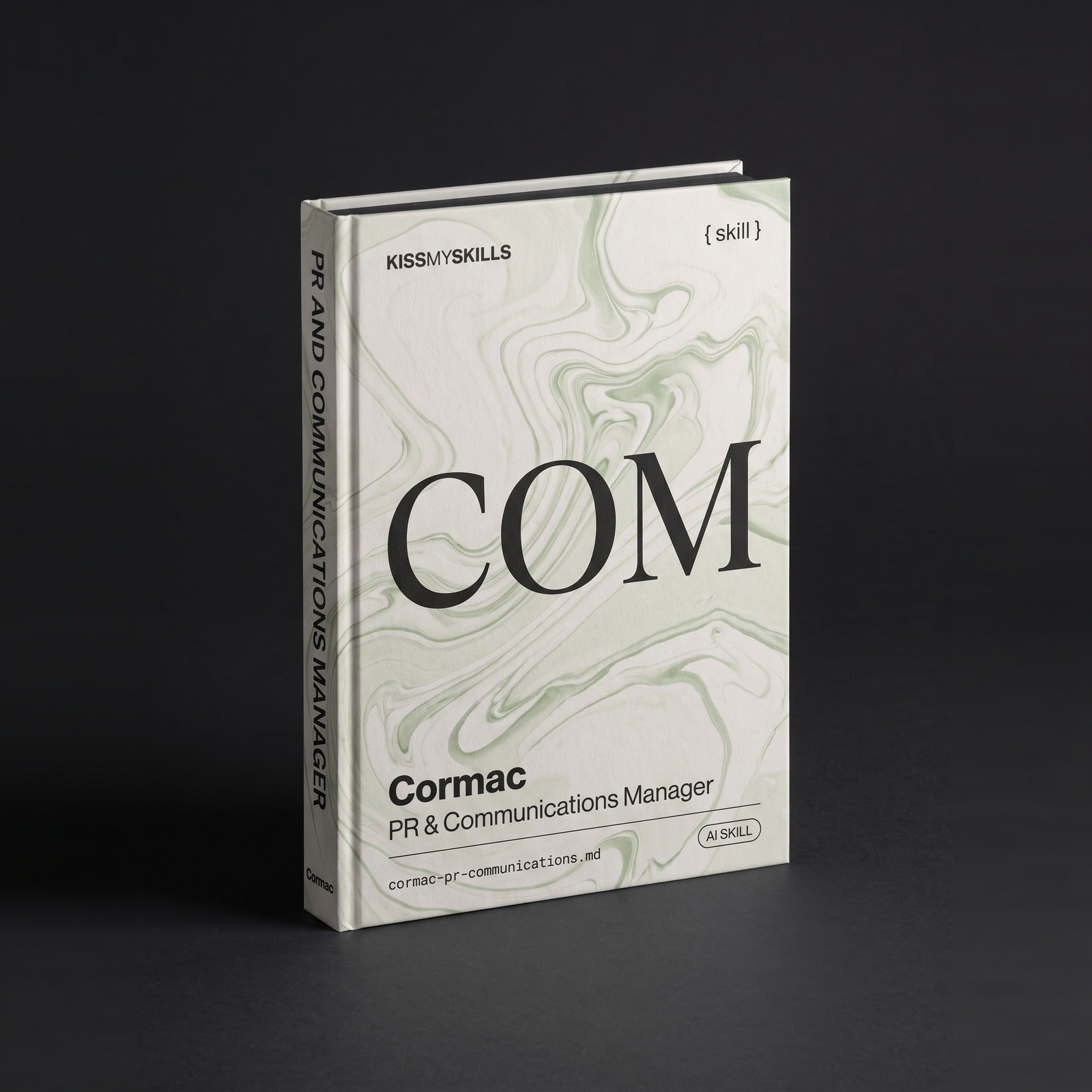 PR & Communications Manager Claude skill by KissMySkills, hardcover volume cover