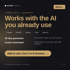 The Litigation Attorney, Cornelius AI skill works with Claude, ChatGPT, Gemini and any AI chat, 30-day money-back guarantee