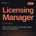 Licensing Manager, Corvina AI skill by KissMySkills, cover